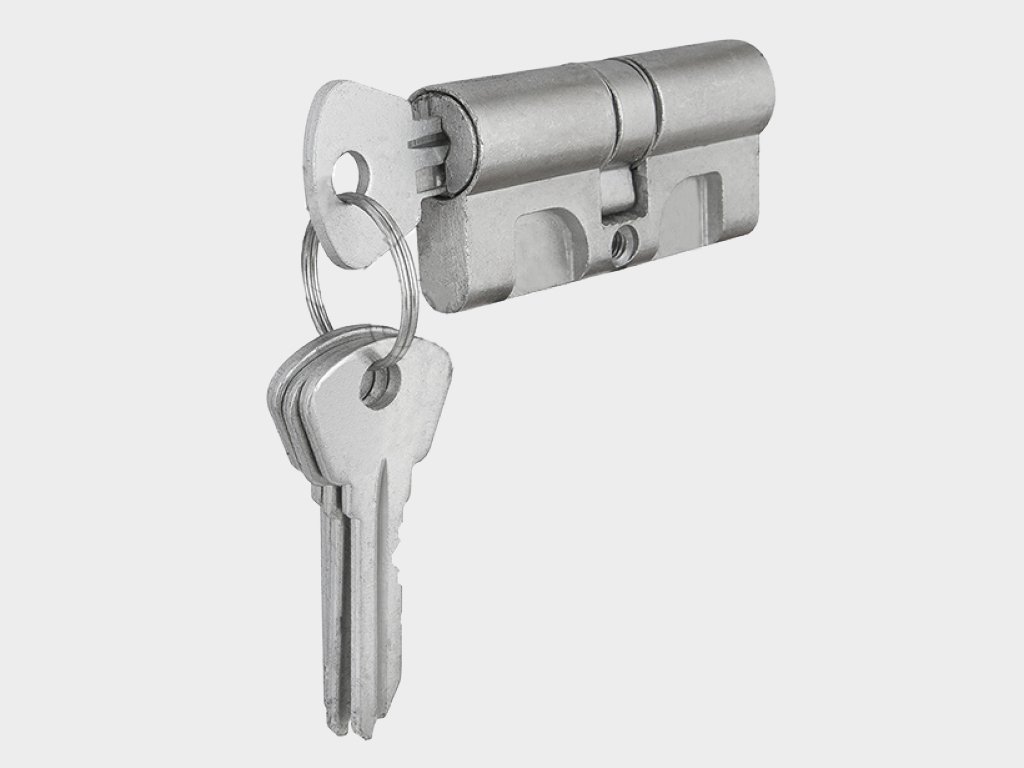 Цилиндровый механизм из алюминия «ключ-ключ» с 3 ключами в комплекте Краснодар